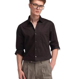 Arrow Solid Slim Fit Mens Formal Shirt - 100% Cotton, Breathable & Comfortable, Full Sleeves Shirts for Men